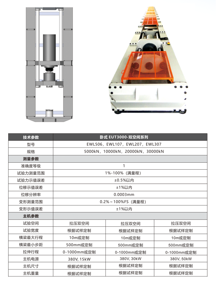 臥式拉力試驗機型號WAL-300KN/500KN/600KN/1000KN